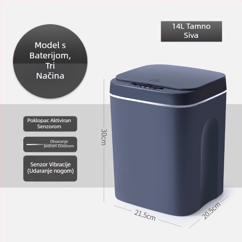 Nova pametna kanta za smeće za kupaonicu sa senzorom, vodootporna plastična kanta za smeće, kreativna pametna kanta za smeće za dom, veleprodaja