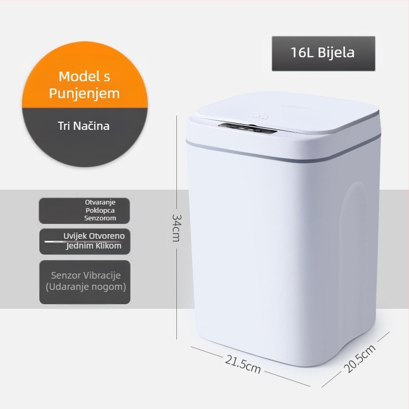 Nova pametna kanta za smeće za kupaonicu sa senzorom, vodootporna plastična kanta za smeće, kreativna pametna kanta za smeće za dom, veleprodaja