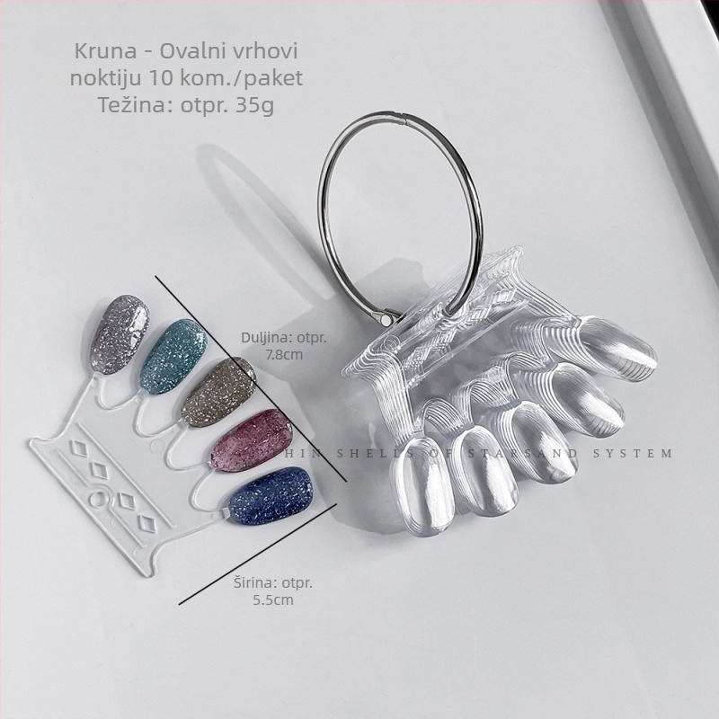 Izložbeni stalak za nokte, 50 kvadratnih okruglih žlica, ovalnog oblika, crno-bijeli željezni stalak za izlaganje, veleprodaja