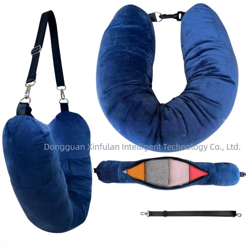 Novi putni naslon za glavu, mekani plišani podstavljeni jastučnica za odjeću i prtljagu, vanjski višenamjenski prijenosni naslon za glavu u obliku slova U