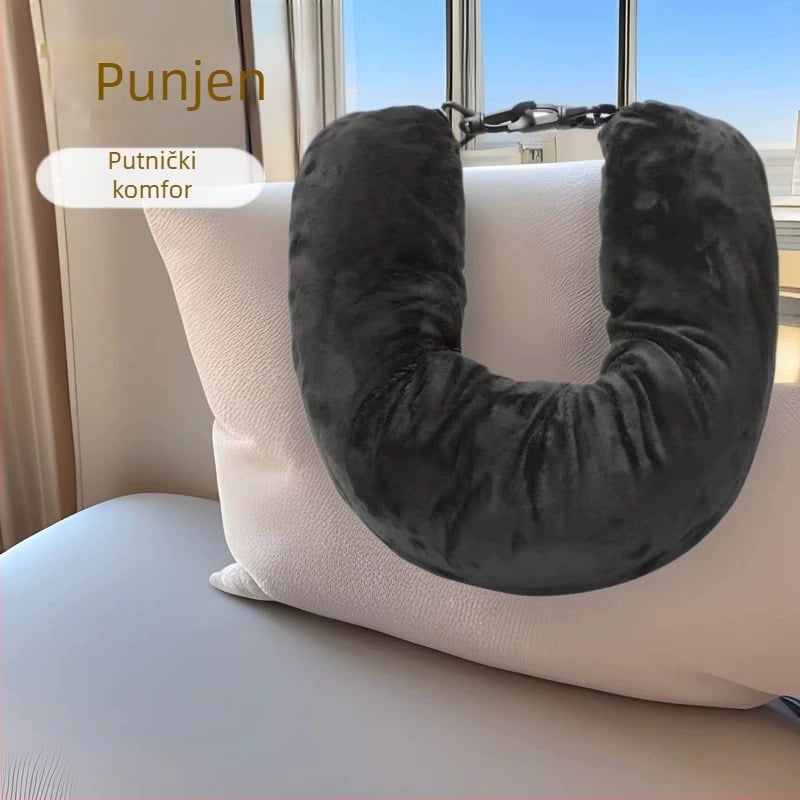 Novi putni naslon za glavu, mekani plišani podstavljeni jastučnica za odjeću i prtljagu, vanjski višenamjenski prijenosni naslon za glavu u obliku slova U