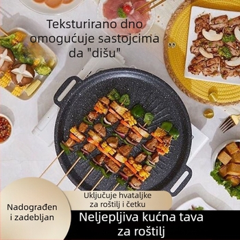 Temu Xiyin Amazon prekogranična tava za roštilj velikih dimenzija s uzorkom govedine, tava za odrezak, roštilj od lijevanog željeza