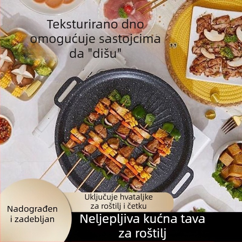 Temu Xiyin Amazon prekogranična tava za roštilj velikih dimenzija s uzorkom govedine, tava za odrezak, roštilj od lijevanog željeza