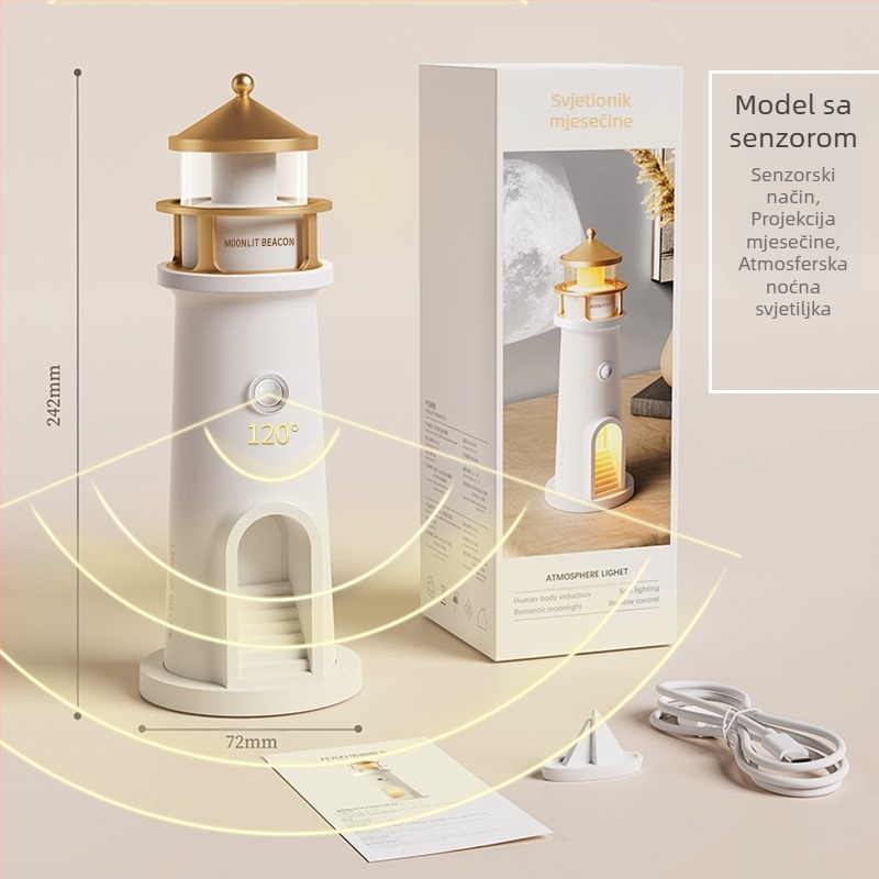 2025 Nova mjesečina, svjetionik, ambijentalno svjetlo, Mjesec, spavaća soba, noćno svjetlo za projektor, Bluetooth zvučnik