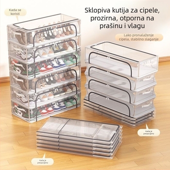 Nova kutija za pohranu cipela s dvostrukim vratima, prozirna mrežasta kutija za cipele, sklopivi stalak za cipele, ormarić za cipele na dnu kreveta u spavaonici