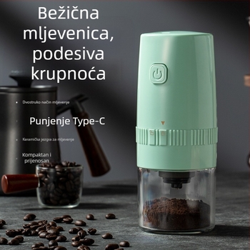 Električni mlinac za kavu u zrnu, mali kućanski ručni mlinac za kavu u zrnu, prijenosni automatski mlinac, ručni mlinac, aparat za kavu
