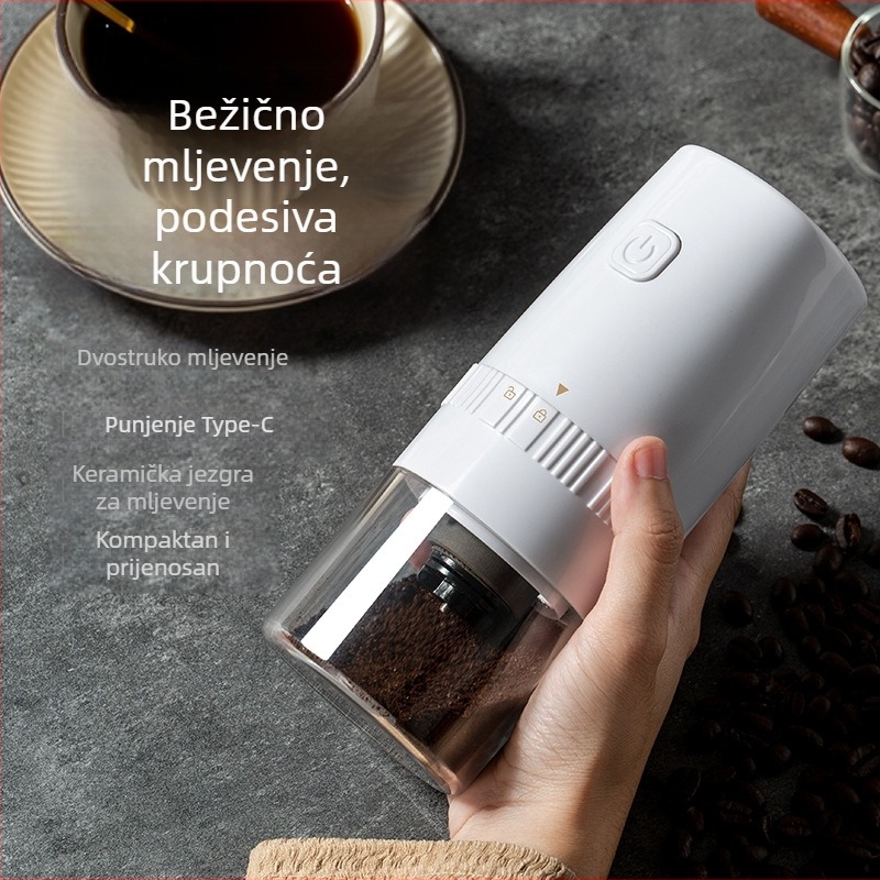 Električni mlinac za kavu u zrnu, mali kućanski ručni mlinac za kavu u zrnu, prijenosni automatski mlinac, ručni mlinac, aparat za kavu