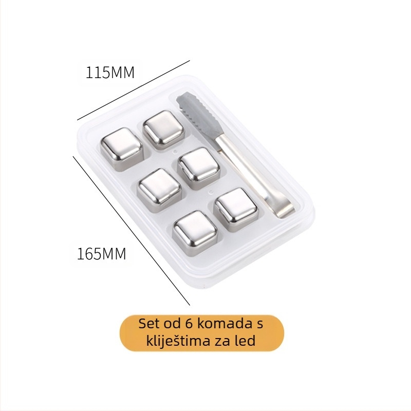 Vruća prodaja 304 nehrđajućeg čelika ledeno vino Stone neporozni set za led viski brzo smrznuti metalni led kocka tvornica izravna opskrba