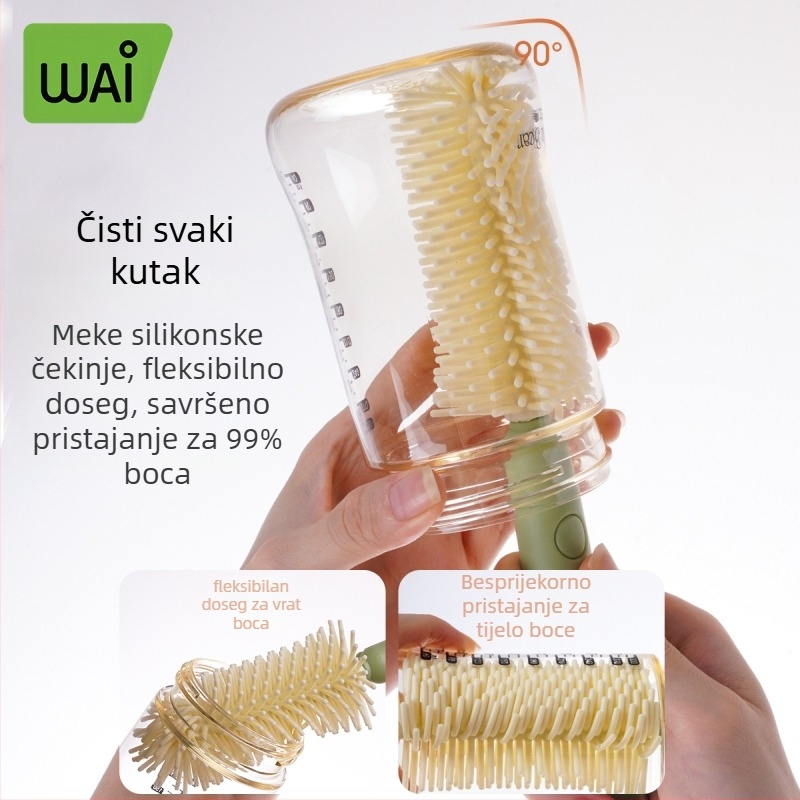 Prijenosna četka za dječje bočice, četka za čašice, silikonska četka za čišćenje, kutija za pohranu četke za novorođenče, putno odijelo