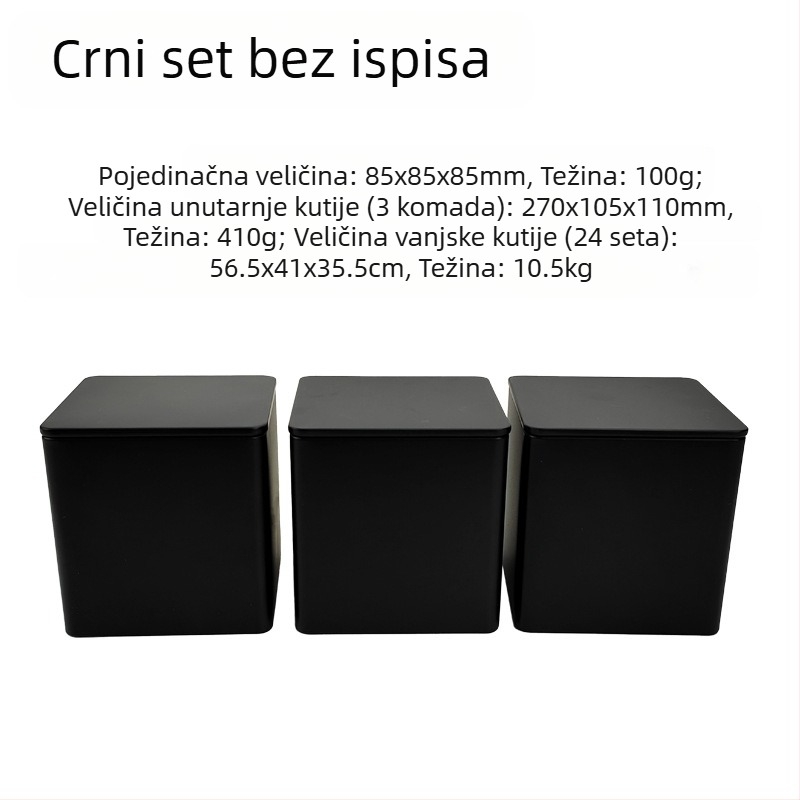 Bambusov poklopac, željezna kutija, kvadratna staklenka, jednostavna u europskom i američkom stilu, staklenka za kavu, bombone i čaj, limena ploča, zatvorena ambalaža, metalna staklenka