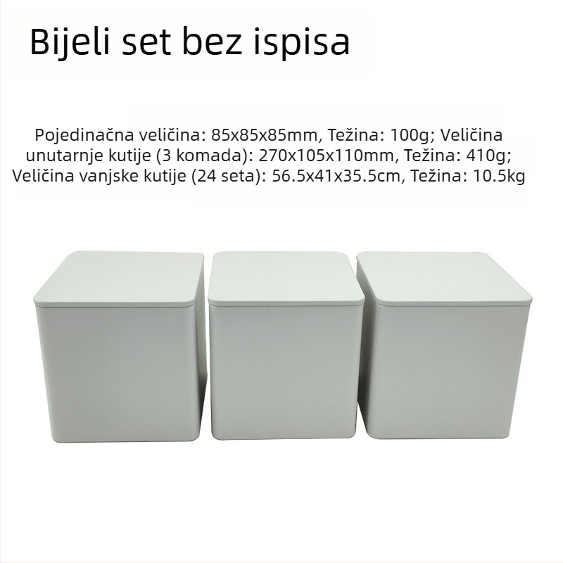 Bambusov poklopac, željezna kutija, kvadratna staklenka, jednostavna u europskom i američkom stilu, staklenka za kavu, bombone i čaj, limena ploča, zatvorena ambalaža, metalna staklenka