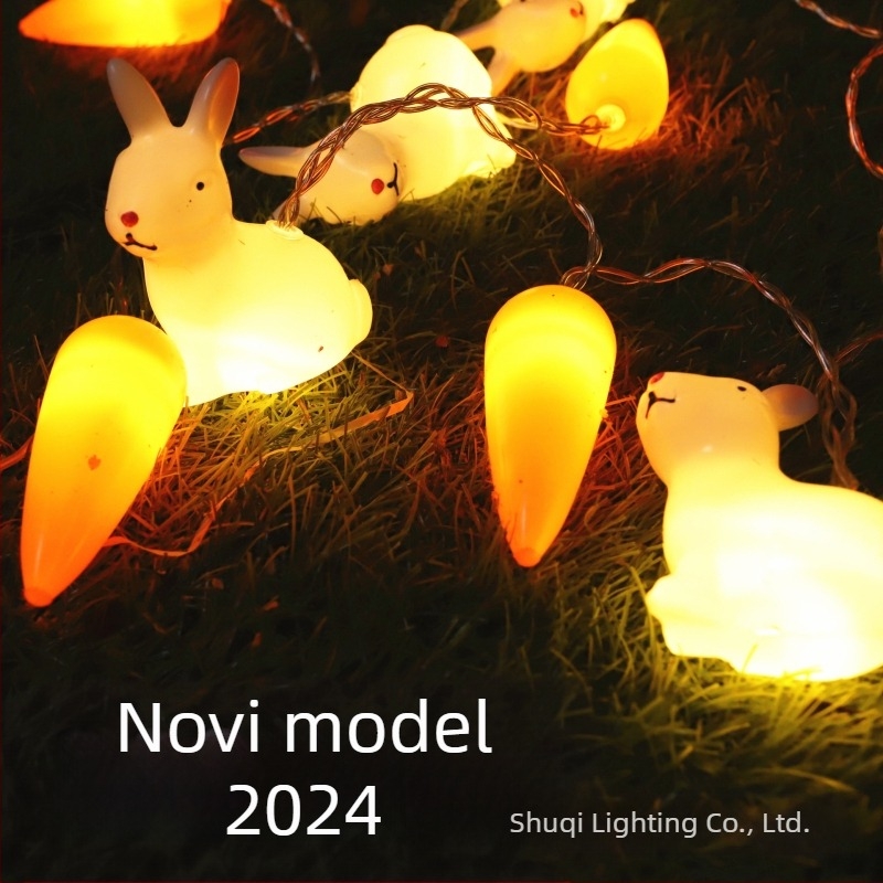 Uskrsna jaja mrkva svjetla za spavaću sobu blagdanska dekoracija kreativna LED zec ukrasna svjetla u boji trepereća svjetla