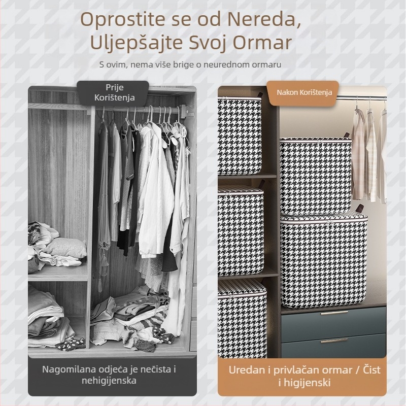 Vreća za pohranu odjeće s velikim kapacitetom, uzorkom pepite, s vlagom otpornom završnom obradom, vreća za pakiranje za selidbu - nula kupnje