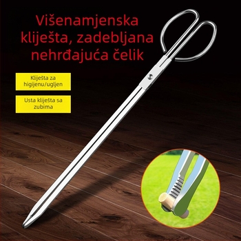 Kliješta za vatru od nehrđajućeg čelika s zadebljanim nazubljenim neklizajućim sanitarnim kliještama, sanitarna kliješta za WC školjke, kućanska kliješta s ugljičnom podlogom