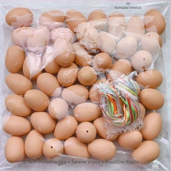 50 komada bijelih šarenih umjetnih jaja, plastičnih ljuski za jaja, ručno izrađenih, DIY grafiti uskrsnih jaja za vrtić