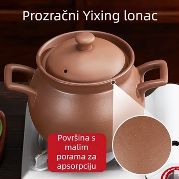 Kangyashun ljubičasti pješčani lonac otvorenog plamena otporan na visoke temperature neglazirana posuda za kuhanje na plinskom štednjaku posebna kućna posuda za juhu za 3-4 osobe