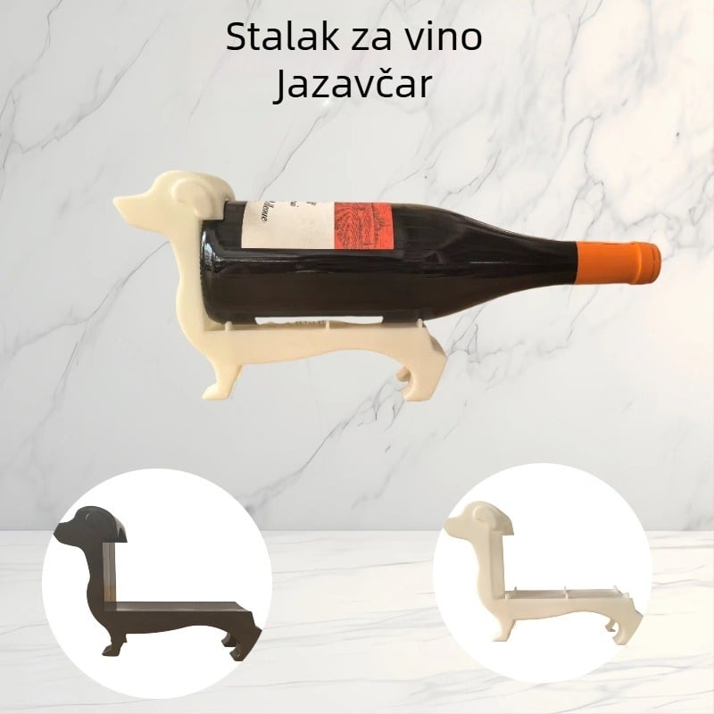 Prekogranični novi kreativni držač za boce crnog vina, stalak za boce za pse Wachshund, stalak za vino, stalak za crveno vino, ukrasi za stol