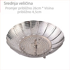 Sklopiva posuda za kuhanje na pari od nehrđajućeg čelika Lotus, kuhinjska posuda za kuhanje na pari, uvlačiva vodootporna košara za cijeđenje povrća i voća