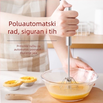 Poluautomatski alat za mućenje jaja od nehrđajućeg čelika, kućanski ručni mikser za jaja, mjehurići za vrhnje, mali alat za pečenje