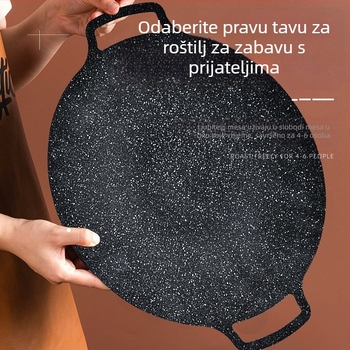 Okrugli lim za pečenje, vanjski, okrugli, Maifan kamen, neprianjajući, kamperski, kartonski, komercijalni, za pečenje ribe, kućanski, korejski, za roštilj