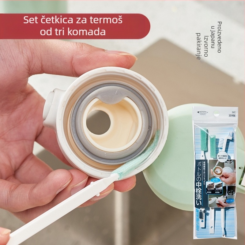 Četka za čišćenje poklopca termosice iz Japana, gumena četka za čišćenje kutije za ručak, set četkica za dekontaminaciju bradavica u boci
