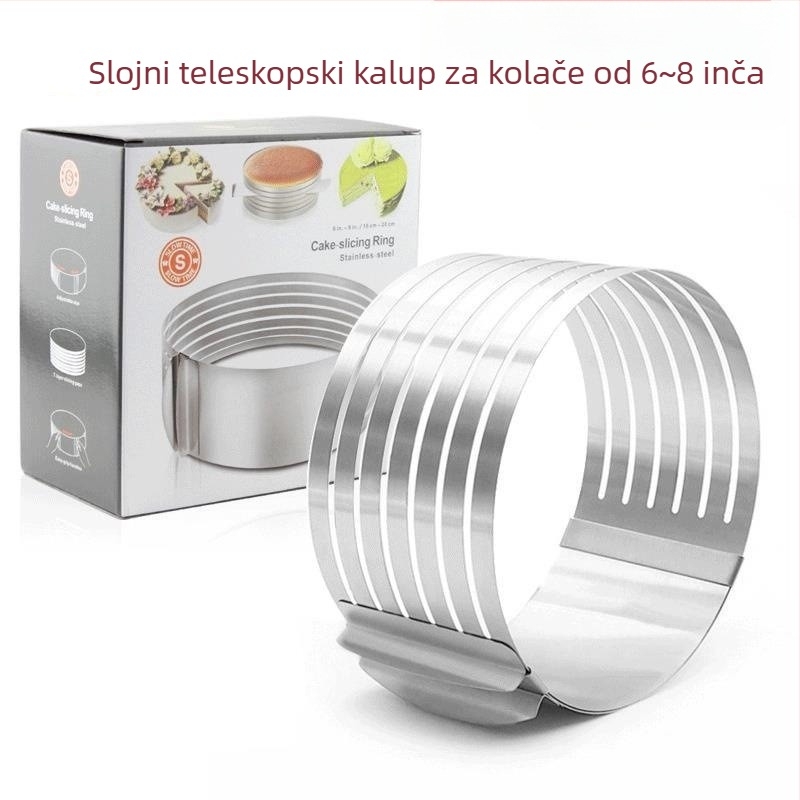 Kalup za lazanje od sira od nehrđajućeg čelika, prekogranični, teleskopski okrugli kalup za torte, alat za pečenje