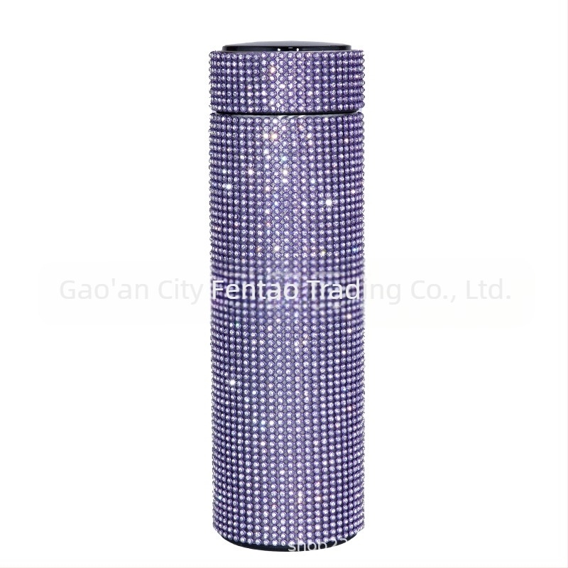 480ml Cross Border American Diamond termosica dvostruka ravna šalica za kavu, čaj, voćni sok, božićni poklon