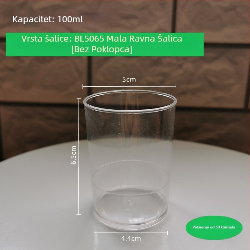 Ravni mousse od pudinga od branjina, desertni stol od tvrde plastične čaše, neto crvena, kreativna 100 ml, prozirna za jednokratnu upotrebu