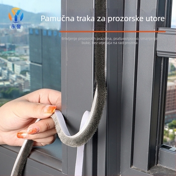 Traka za brtvljenje utora za vrata i prozore, vunena traka, aluminijska legura, traka za vjetrobransko staklo, drveni otvor za vrata, vjetrootporna, samoljepljiva vunena traka