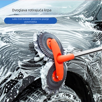 Car Essentials Mop za pranje automobila Set alata za pranje automobila Dvostruka glava Duga ručka Uvlačiva četka za mop
