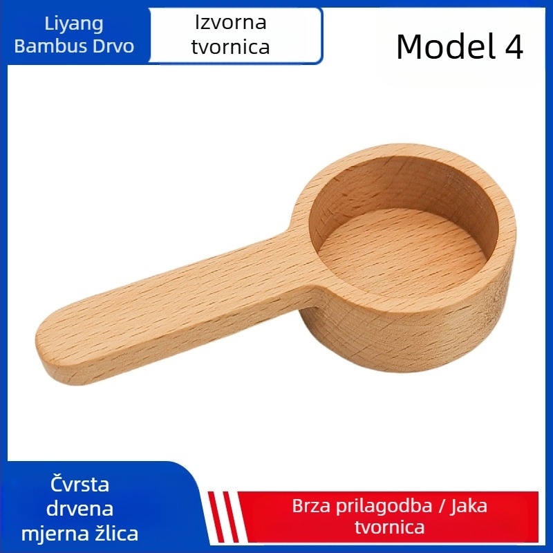 Drvena mjerna žlica od crnog oraha, masivno drvo, kratka drška, žlica za kavu od bukovog praha, kvantitativna žlica za voćni prah, žlica za začin, veleprodaja