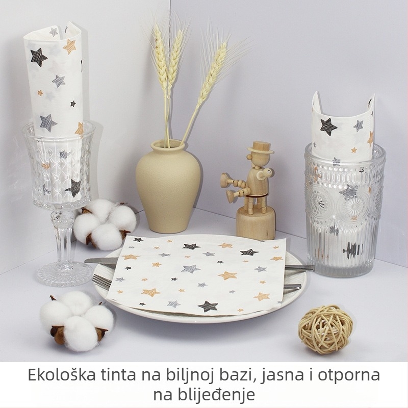 Salveta sa zvijezdama, šareni tiskani kvadratni papirnati salvetni papir, zabava, vrhunski restoran, posebna jednokratna salveta, može se prilagoditi