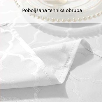 Poliesterski žakard stolnjak, marokanski kovrčavi visokokvalitetni saten, protiv bora, unutarnji dekorativni kvadratni pravokutni okrugli stolnjak