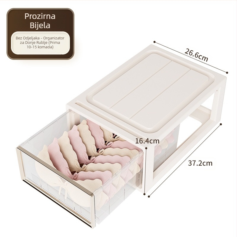 Kutija za pohranu donjeg rublja, kućanski ormar s ladicama, kutija za doradu grudnjaka, donjeg rublja i čarapa, tri podijeljene kutije za doradu