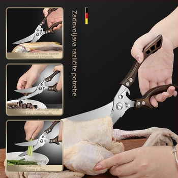 Tvorničke kuhinjske škare, kućne jake škare za pileće kosti, višenamjenske škare, škare od posebnog čelika za kosti, kuhinjske škare