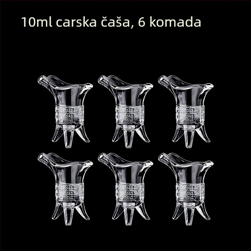 Prozirne čaše za alkoholna pića, oktagonalnog oblika, visoko postolje, set od 6–10 komada