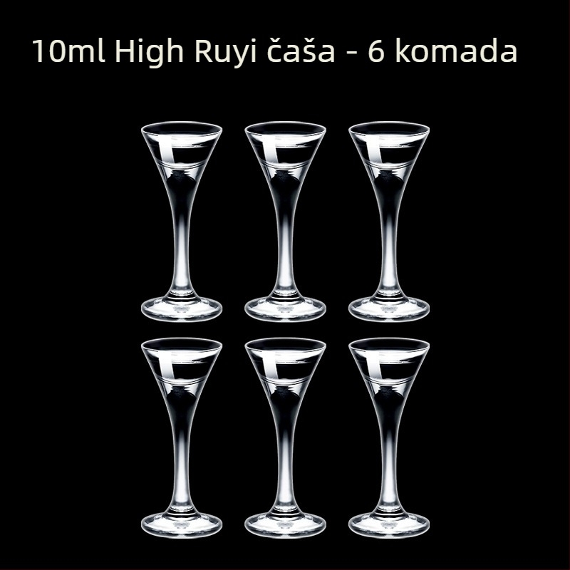 Prozirne čaše za alkoholna pića, oktagonalnog oblika, visoko postolje, set od 6–10 komada