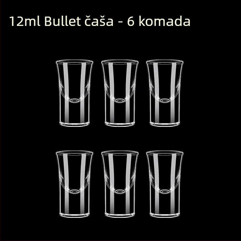 Prozirne čaše za alkoholna pića, oktagonalnog oblika, visoko postolje, set od 6–10 komada