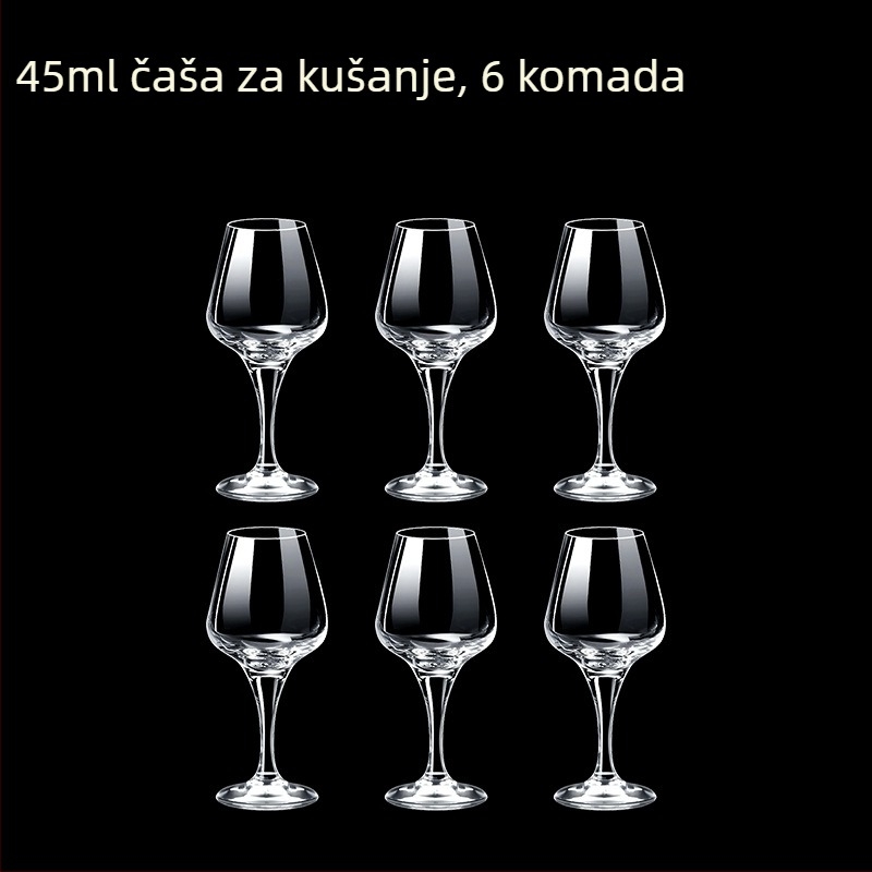 Prozirne čaše za alkoholna pića, oktagonalnog oblika, visoko postolje, set od 6–10 komada