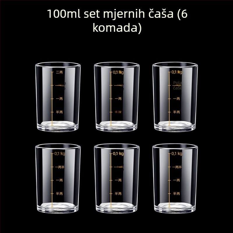 Prozirne čaše za alkoholna pića, oktagonalnog oblika, visoko postolje, set od 6–10 komada