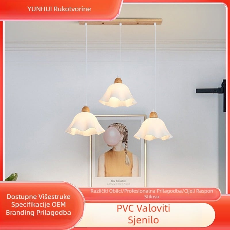 PVC valoviti sjenilo za lampu, japanski jednostavni cvjetni restoran, novi luster u obliku ljuske, kremasti stil, kreativno sjenilo za lampu, veleprodaja
