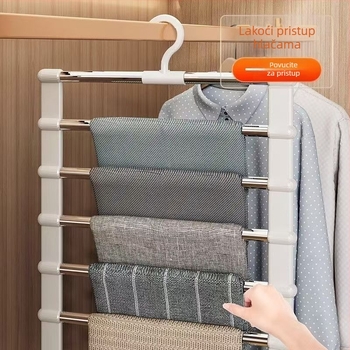 Prekogranični stalak za hlače, ljestve za vješanje hlača, sklopivi stalak za hlače od nehrđajućeg čelika, kopča za vješanje hlača, višeslojni bešavni stalak za vješanje hlača, proizvođači višeslojnih bešavnih visećih hlača