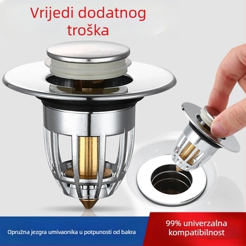 Čep za umivaonik koji propušta, Pribor za odvod umivaonika, Uskočna jezgra za umivaonik, Čep za umivaonik s utisnim čepom