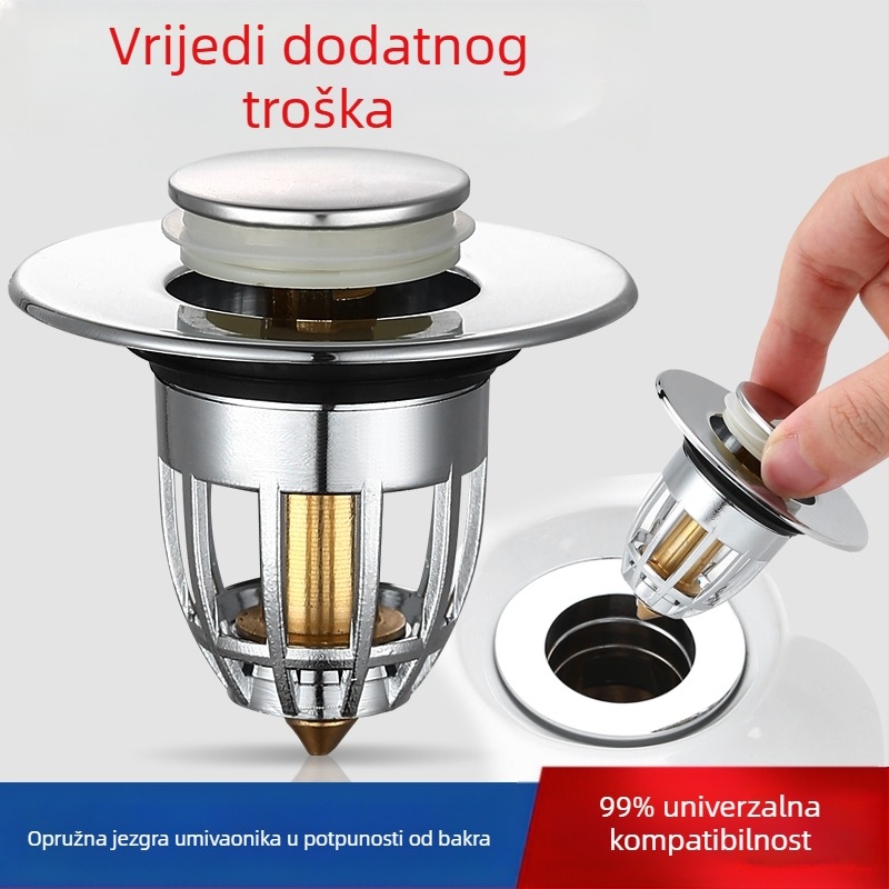 Čep za umivaonik koji propušta, Pribor za odvod umivaonika, Uskočna jezgra za umivaonik, Čep za umivaonik s utisnim čepom