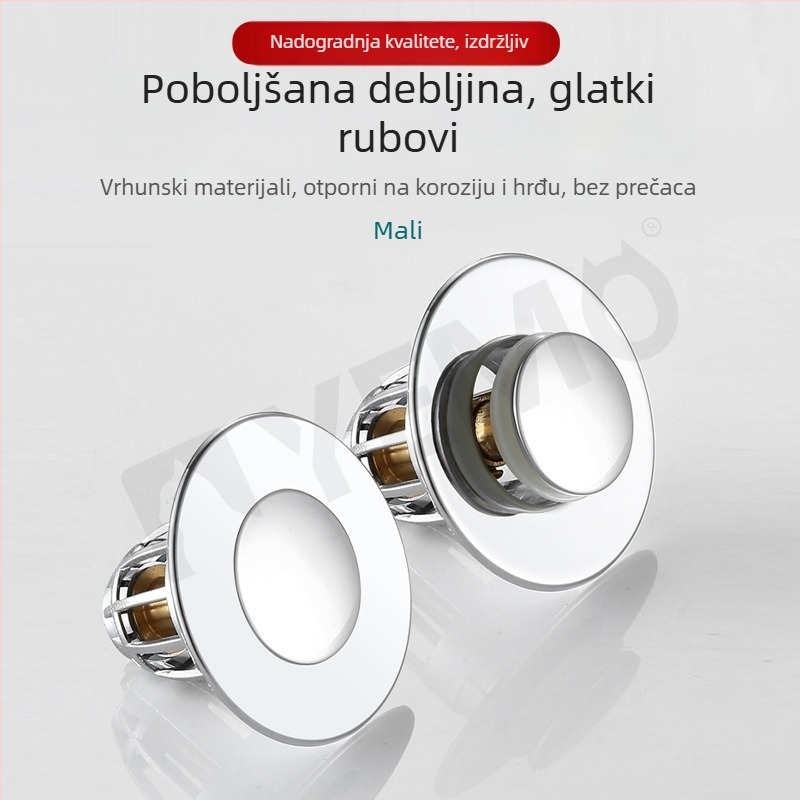 Čep za umivaonik koji propušta, Pribor za odvod umivaonika, Uskočna jezgra za umivaonik, Čep za umivaonik s utisnim čepom