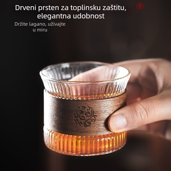 Staklena šalica za čaj otporna na opekline, mala šalica za čaj, set za kung fu čaj s uzorkom čekića za čaj, glavna šalica za čaj za kućnu upotrebu