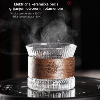 Staklena šalica za čaj otporna na opekline, mala šalica za čaj, set za kung fu čaj s uzorkom čekića za čaj, glavna šalica za čaj za kućnu upotrebu