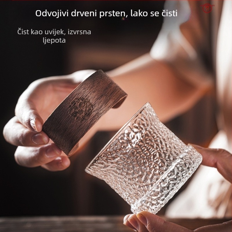 Staklena šalica za čaj otporna na opekline, mala šalica za čaj, set za kung fu čaj s uzorkom čekića za čaj, glavna šalica za čaj za kućnu upotrebu