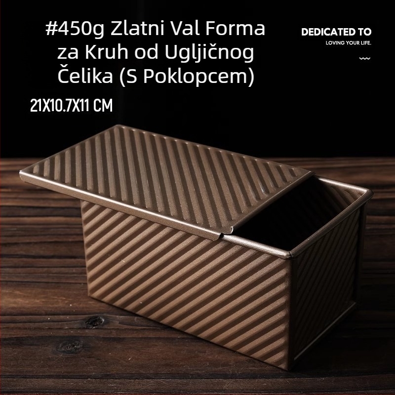 Kutija za tost od 450 g s poklopcem, neprianjajućim, kalup za tost s niskim udjelom šećera, kućna pećnica, mala kutija za tost kruha