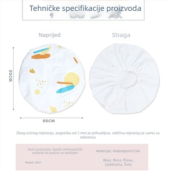 Slatka crtana navlaka za ventilator, električni ventilator, zaštitna navlaka otporna na prašinu, sveobuhvatna okrugla zaštitna navlaka od 50 cm, za pohranu, generaciju kose